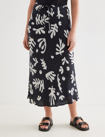 Mineral Ivy Drawstring Skirt, Black product photo
