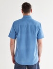 Chisel Check Short Sleeve Soft Touch Shirt, Mid Blue product photo View 02 S