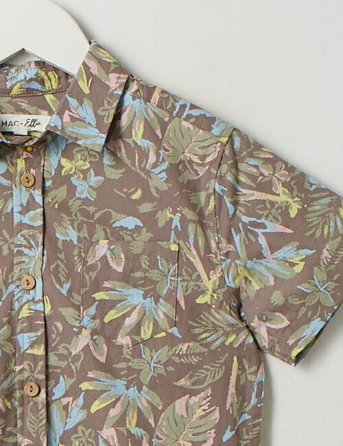Mac & Ellie Dark Tropics Short Sleeve Shirt, Night product photo View 04 L