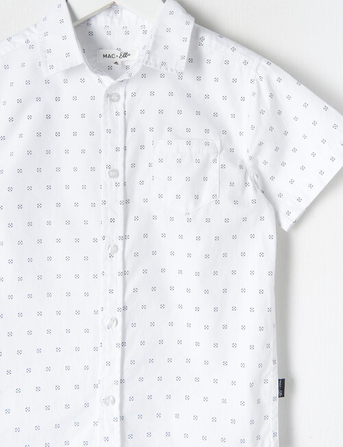 Mac & Ellie Geometric Print Short Sleeve Shirt, White product photo View 03 L