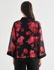 Whistle Floral Woven Jacket, Pink & Black product photo View 02 S