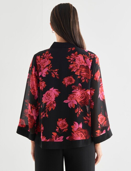 Whistle Floral Woven Jacket, Pink & Black product photo View 02 L