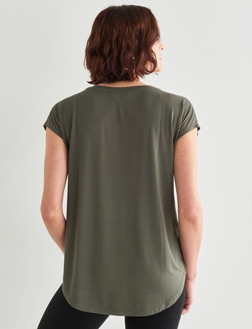 Bodycode Boxy V-Neck Tee, Khaki product photo View 02 L