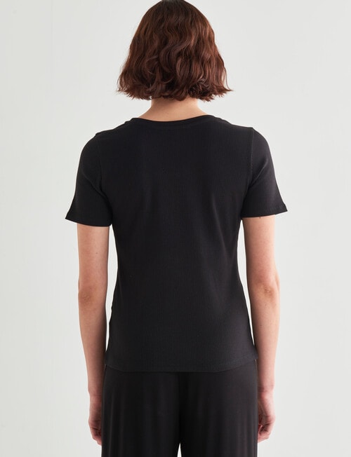 Bodycode Short Sleeve Rib Tee, Black product photo View 02 L