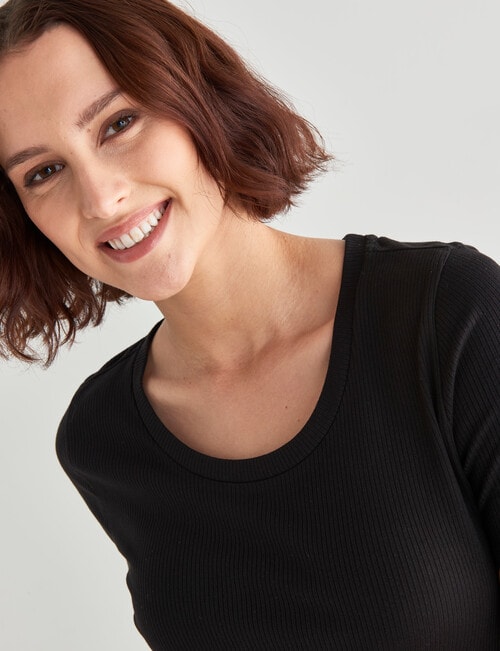 Bodycode Short Sleeve Rib Tee, Black product photo View 04 L