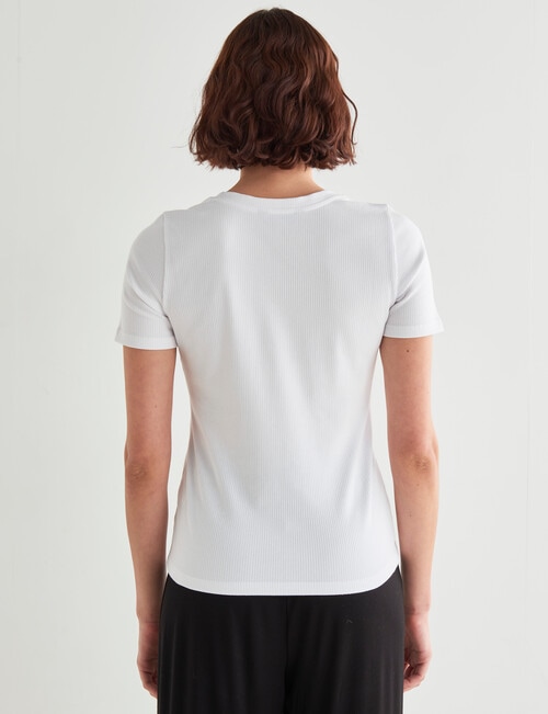 Bodycode Short Sleeve Rib Tee, White product photo View 02 L