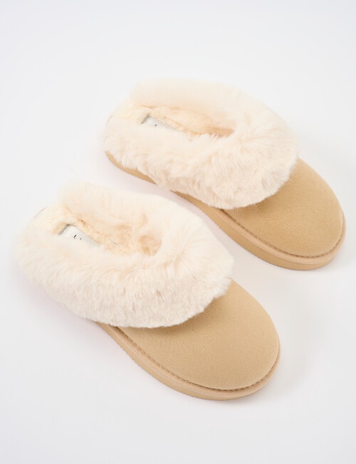 Lyric Lola Faux Suede Scuff Slippers, Champagne product photo View 03 L