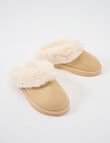 Lyric Lola Faux Suede Scuff Slippers, Champagne product photo