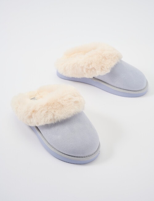 Lyric Lola Faux Suede Scuff Slippers, Light Blue product photo