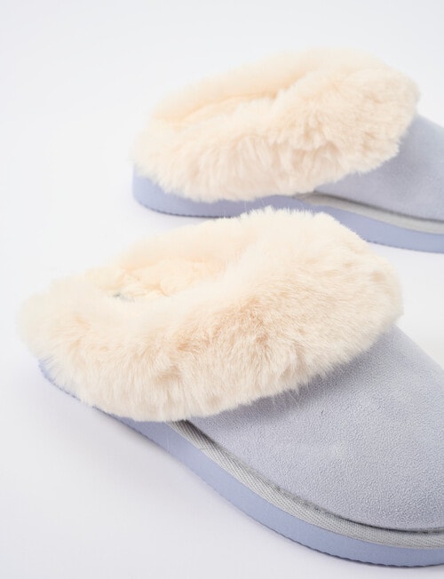 Lyric Lola Faux Suede Scuff Slippers, Light Blue product photo View 02 L