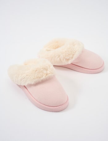 Lyric Lola Faux Suede Scuff Slippers, Light Pink product photo