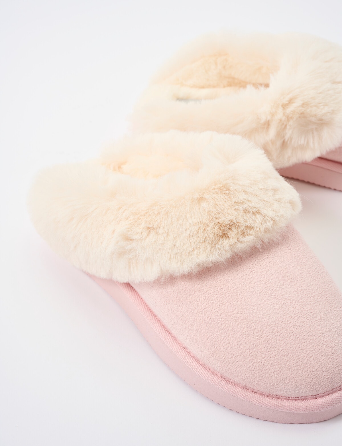 Lyric Lola Faux Suede Scuff Slippers, Light Pink - Slippers