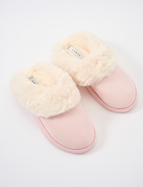 Lyric Lola Faux Suede Scuff Slippers, Light Pink product photo View 03 L