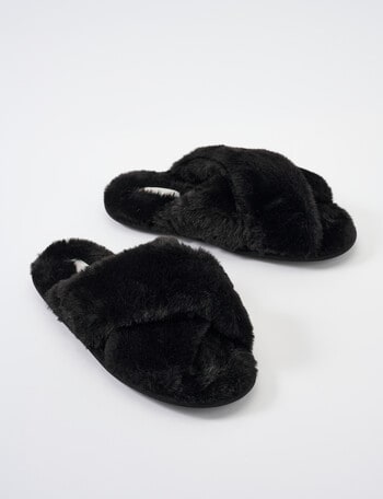 Whistle Sleep Beck Crossover Scuff Slippers, Black product photo