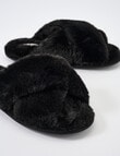 Whistle Sleep Beck Crossover Scuff Slippers, Black product photo View 02 S