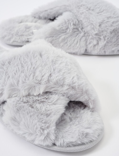 Whistle Sleep Beck Crossover Scuff Slippers, Light Grey product photo View 02 L