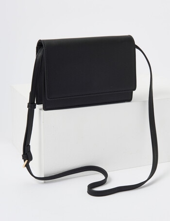 Whistle Accessories Bobbi Flap Crossbody Bag, Black product photo
