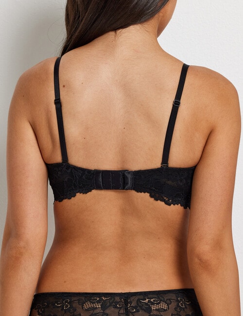 Perfects Lace Trim Push Up Strapless Bra, Black, A-C product photo View 02 L