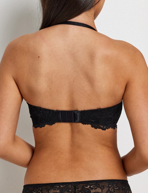 Perfects Lace Trim Push Up Strapless Bra, Black, A-C product photo View 04 L