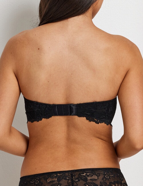 Perfects Lace Trim Push Up Strapless Bra, Black, A-C product photo View 06 L