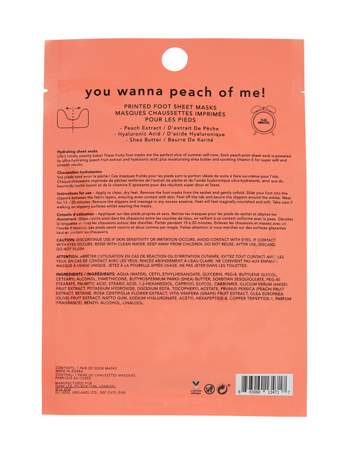 Holler and Glow You Wanna Peach Of Me Foot Mask product photo View 03 L