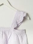 Sleep Squad Seersucker Gingham Woven Cami PJ Set, Lilac, 8-16 product photo View 04 S