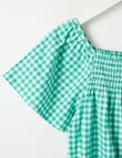 Switch Gingham Flutter Sleeve Top, Emerald product photo View 04 S