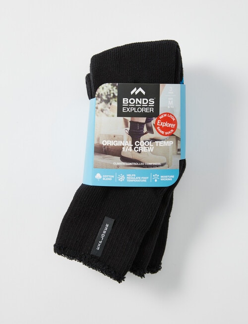 Bonds Explorer Original Crew Sock, 2-Pack, Black product photo View 02 L