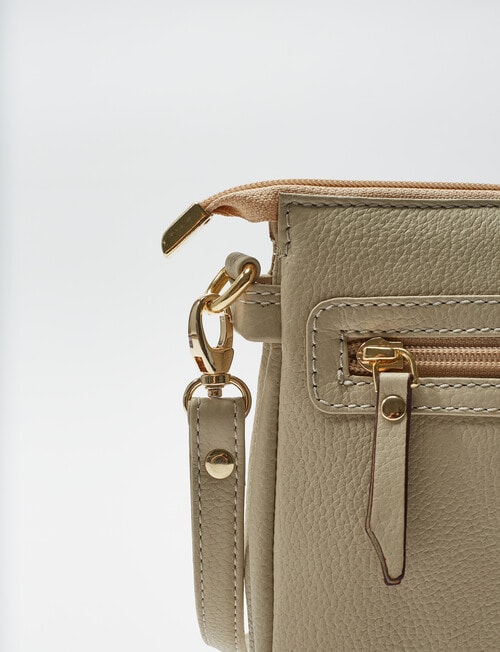 Carte Leather Front Pocket Crossbody Bag, Oat product photo View 04 L