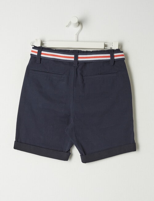 Mac & Ellie Woven Belted Chino Short, Navy product photo View 02 L