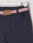 Mac & Ellie Woven Belted Chino Short, Navy product photo View 03 S