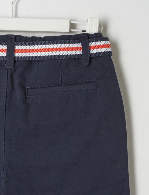 Mac & Ellie Woven Belted Chino Short, Navy product photo View 05 L