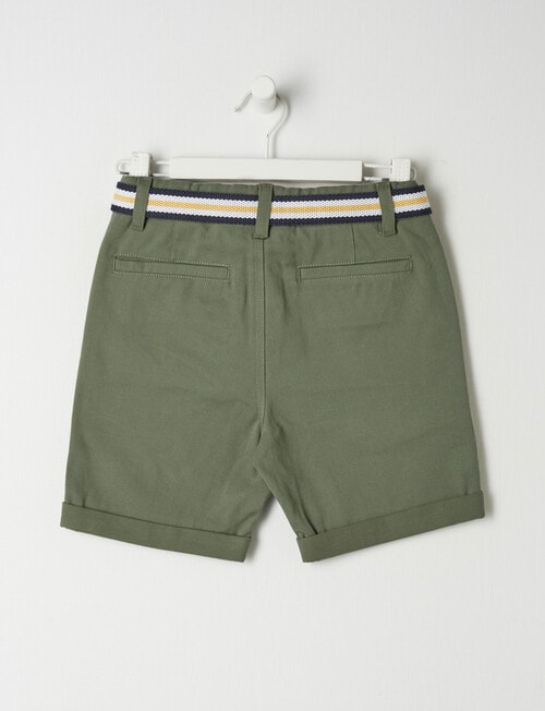 Mac & Ellie Woven Belted Chino Short, Moss product photo View 02 L