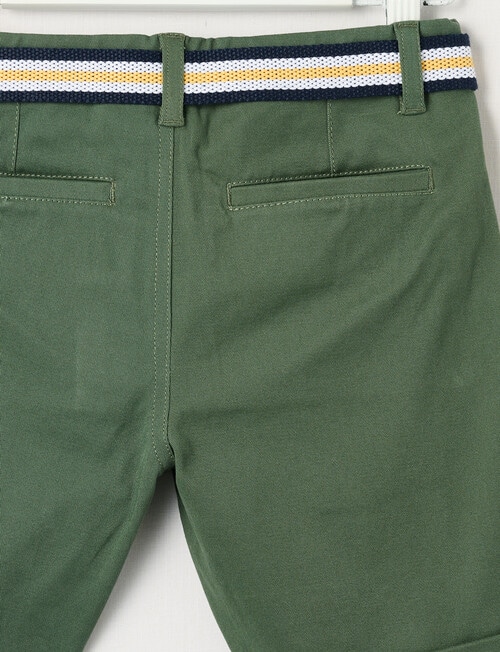 Mac & Ellie Belted Woven Chino Short, Moss product photo View 02 L