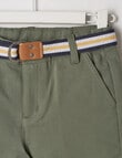 Mac & Ellie Woven Belted Chino Short, Moss product photo View 03 S