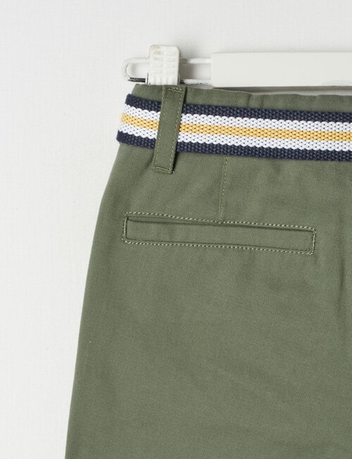 Mac & Ellie Woven Belted Chino Short, Moss product photo View 05 L