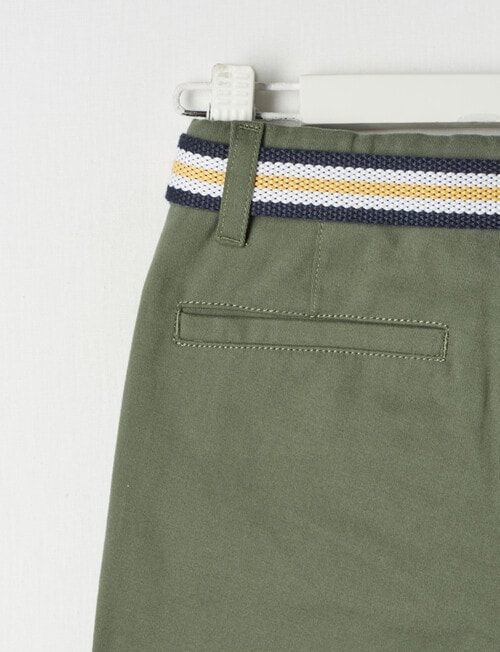Mac & Ellie Belted Woven Chino Short, Moss product photo View 05 L