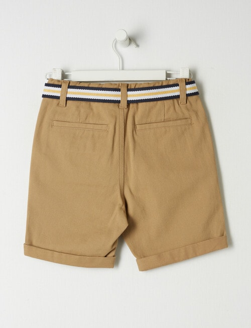 Mac & Ellie Woven Belted Chino Short, Tan product photo View 02 L