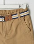 Mac & Ellie Woven Belted Chino Short, Tan product photo View 03 S