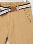 Mac & Ellie Belted Woven Chino Short, Tan product photo View 03 S