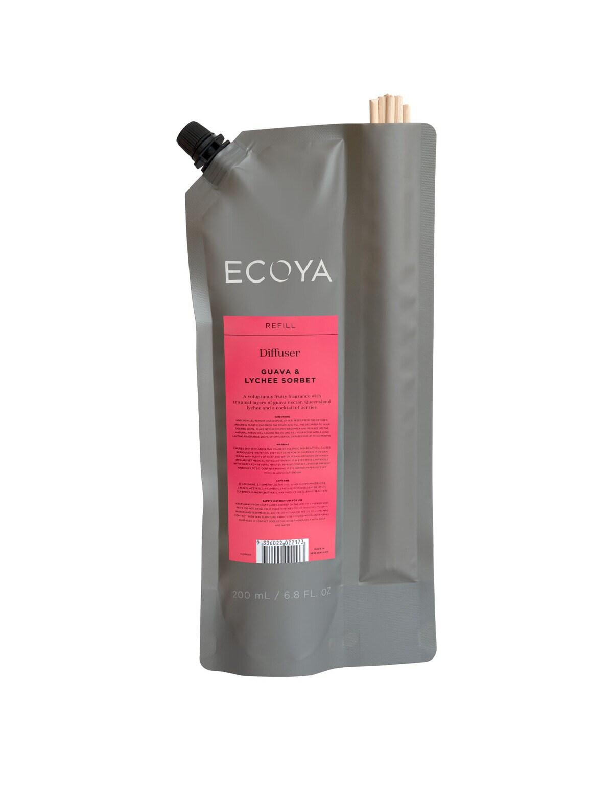 Ecoya Guava & Lychee Sorbet Diffuser Refill, 200ml Candles & Home