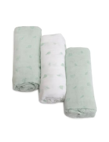 Bubba Blue Bamboo Little Bug Muslin Wrap, 3-Pack, Mint product photo
