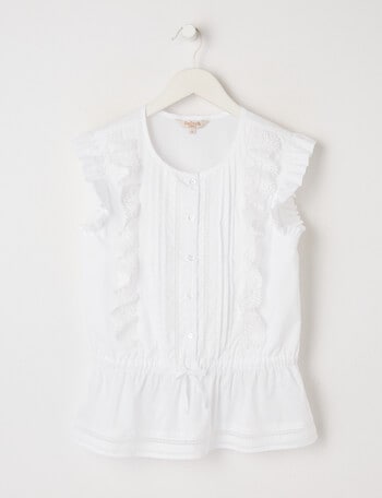 Switch Cotton Broderie Top, White product photo