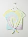 Switch Tie Dye Swirl Short Sleeve Tie Front Tee, Lime product photo