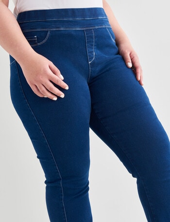 Denim Republic Curve Pull on Bootleg Jean, Dark Wash - Jeans, Pants ...
