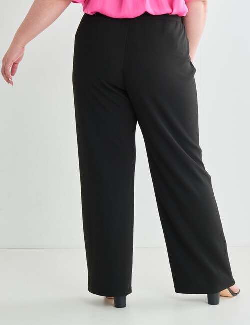 Studio Curve Textured Knit Wide Leg Pant, Black product photo View 02 L