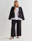 Studio Curve Collection Textured Knit Wide Leg Pant, Black product photo View 03 S