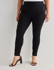 Studio Curve Collection Ponte Zip Slim Leg Pant, Black product photo
