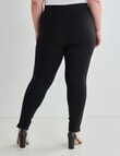 Studio Curve Ponte Zip Slim Leg Pant, Black product photo View 02 S