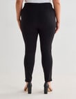 Studio Curve Collection Ponte Zip Slim Leg Pant, Black product photo View 02 S